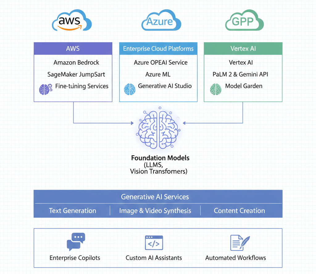 Generative AI and foundation models on AWS Azure and GCP